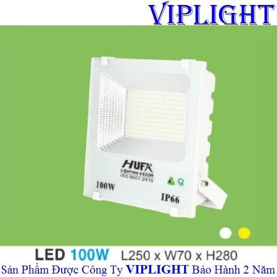 ĐÈN PHA VỎ TRẮNG LED 100W HUFA FAT 100