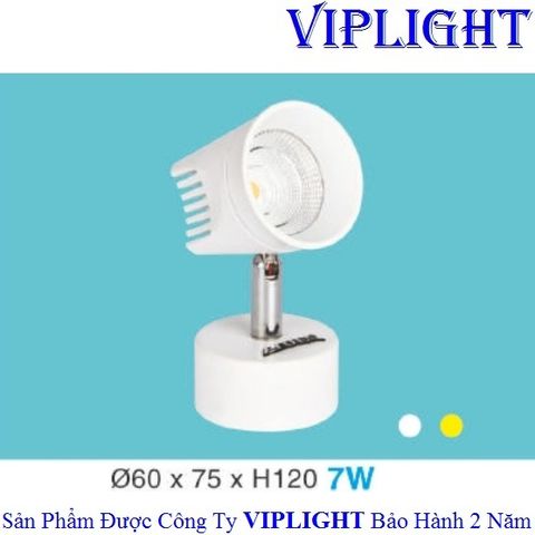  ĐÈN RỌI ĐẾ NGỒI GẮN TƯỜNG LED 7W PHI Ø60 TRẮNG 