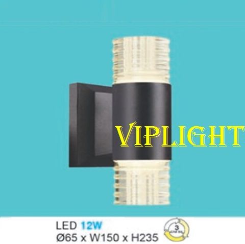 ĐÈN TRỤ 2 HAI ĐẦU GẮN VÁCH TƯỜNG TRANG TRÍ LED 12W BA 3 MÀU VLHF7003