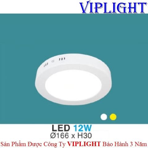  ĐÈN ỐP TRẦN, ĐÈN GẮN NỔI, ĐÈN ỐP NỔI _ TRÒN PHI Ø166 LED 12W MP 02 HUFA 