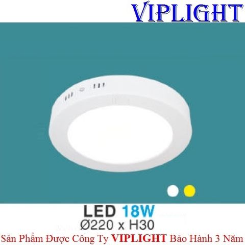  ĐÈN ỐP TRẦN, ĐÈN GẮN NỔI, ĐÈN ỐP NỔI _ TRÒN PHI Ø220 LED 18W MP 03 HUFA 