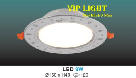  ĐÈN DOWNLIGHT ÂM TRẦN VIỀN BẠC LED BA CHẾ ĐỘ ĐỔI MÀU 9W HUFA AB12 LED 9W - 3 MÀU 