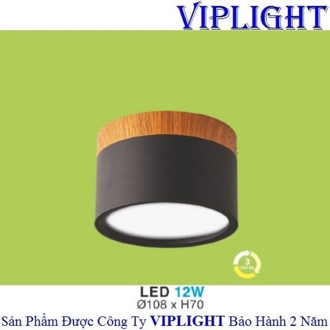  ĐÈN LON LED, ĐÈN LON GẮN NỔI, ĐÈN LON ỐP TRẦN_LED TÁN QUANG 12W BA 3 MÀU LN-47 