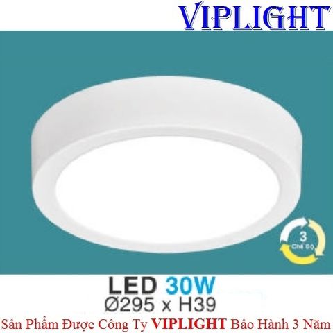  ĐÈN LED ỐP TRẦN, ĐÈN LED GẮN NỔI, ĐÈN LED ỐP NỔI _ TRÒN PHI Ø295 ĐỔI MÀU MP 28 LED 30W HUFA 