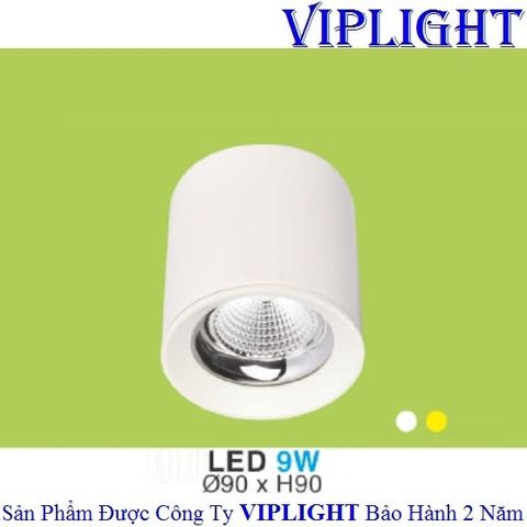  ĐÈN LON LED, ĐÈN LON GẮN NỔI, ĐÈN LON ỐP TRẦN_THÂN TRÒN TRẮNG LED 9W LN-58 