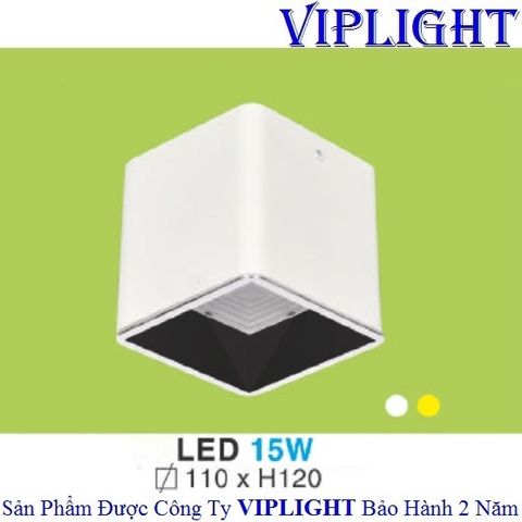  ĐÈN LON LED, ĐÈN LON GẮN NỔI, ĐÈN LON ỐP TRẦN_VUÔNG VỎ TRẮNG LED 15W LN-54 