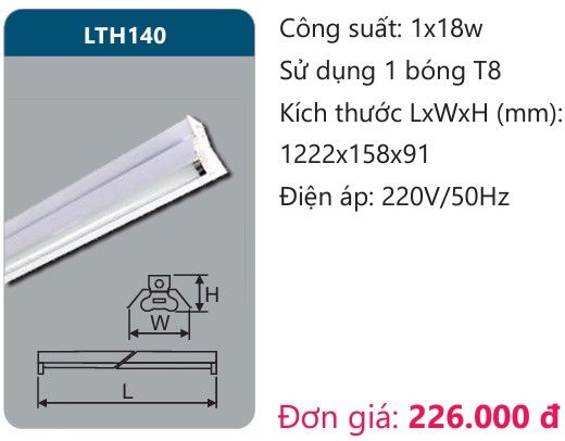 MÁNG ĐÈN CHÓA CÔNG NGHIỆP DUHAL LTH140