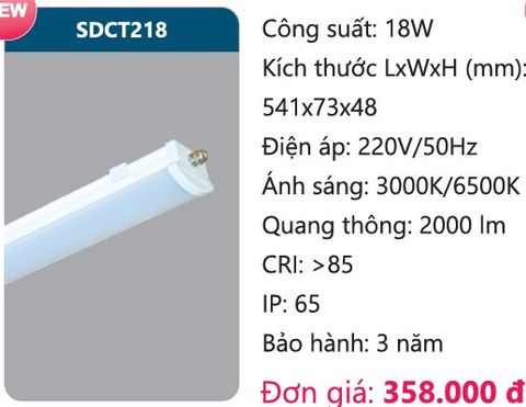 MÁNG ĐÈN LED CÔNG NGHIỆP CHỐNG THẤM DUHAL