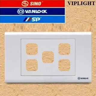  MẶT NẠ 5 LỖ SINO S185/X _ Ổ CẮM CÔNG TẮC  SINO / VANLOCK 