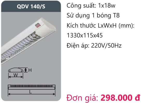 MÁNG ĐÈN ỐP TRẦN XƯƠNG CÁ DUHAL QDV 140/S