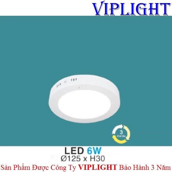 ĐÈN ỐP TRẦN, ĐÈN GẮN NỔI, ĐÈN ỐP NỔI _ TRÒN PHI Ø125 LED 6W ĐỔI MÀU MP 09 HUFA