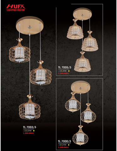  ĐÈN THẢ PHA LÊ LED TL 7003/3 , TL 7005/3 , TL 7000/3 