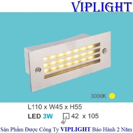 ĐÈN ÂM TƯỜNG, ĐÈN ÂM CẦU THANG, ĐÈN ÂM BẬC THANG _ MẶT CHỮ NHẬT LED 3W ACT2906