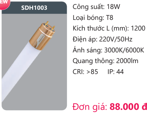  BÓNG ĐÈN TUÝP LED DUHAL SDH1003 ( 1m2, 18W ) 