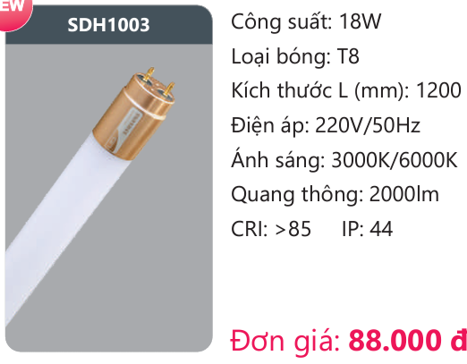 BÓNG ĐÈN TUÝP LED DUHAL SDH1003 ( 1m2, 18W )