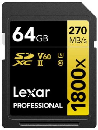 Thẻ nhớ  Lexar SDXC 64GB 270mb/s Professional 1800x UHS-II