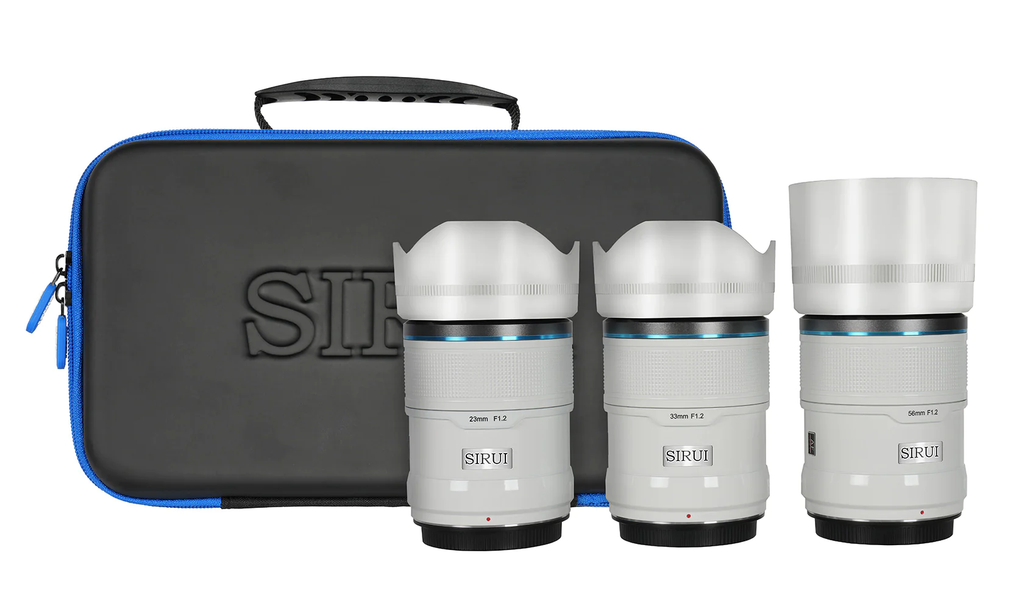 Combo lens AF SIRUI Sniper Series F1.2 APS-C 23/33/56mm for Sony E (White)