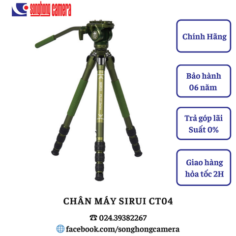 Chân máy quay SIRUI CT04+CT5 Pilot Series (màu xanh)