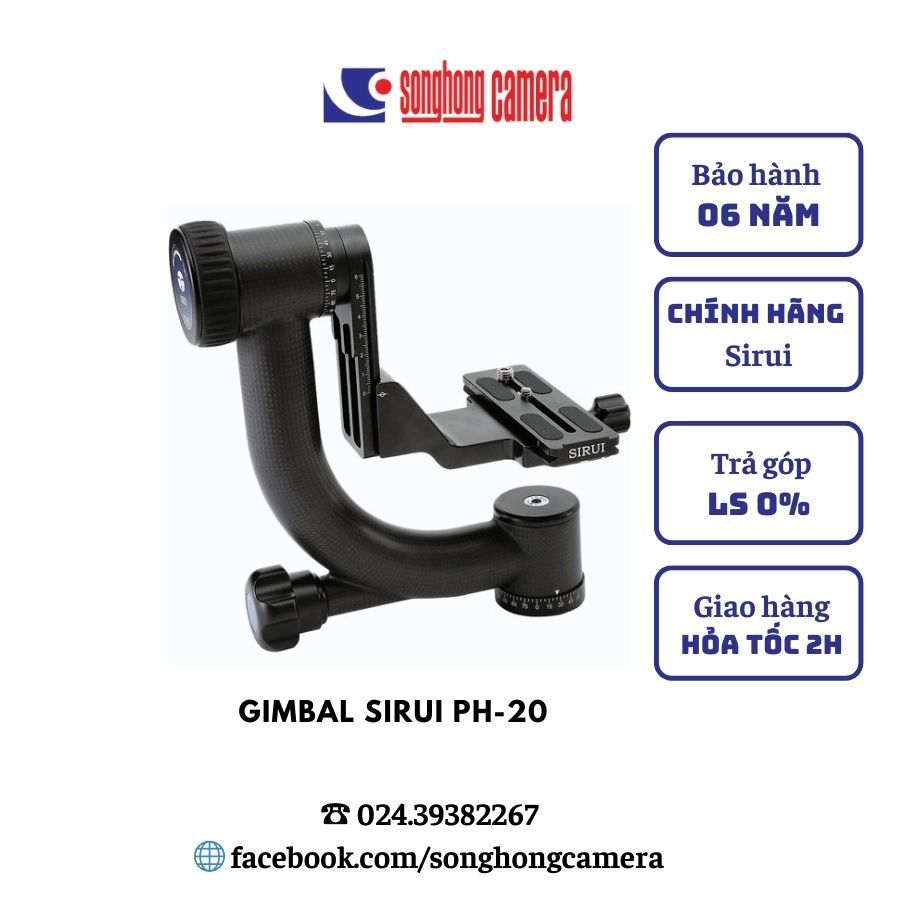 Ballhead Sirui PH-20 Carbon Gimbal, Tripod Head