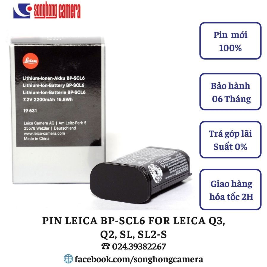 Pin Leica BP-SCL6 For Leica Q3, Q2, SL, SL2-S (Pin xịn)