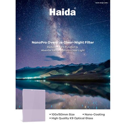 Filter chụp đêm Haida Nanopro Oversize clear night 100x150mm - Hd4650