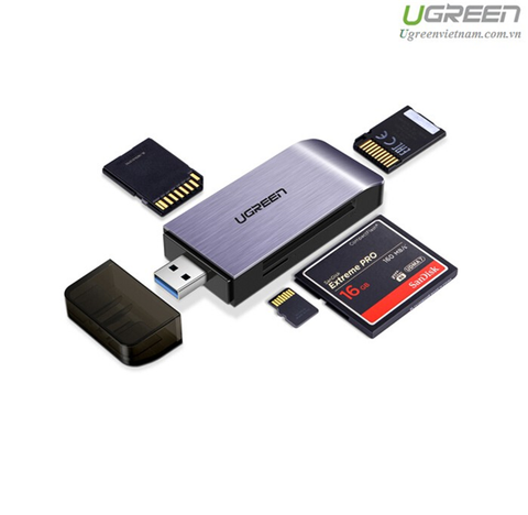 Đầu đọc thẻ Ugreen USB 3.0 hỗ trợ SD/TF/CF/MS ( 50541 )