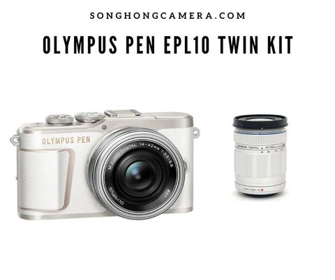 Máy ảnh Olympus Pen E-PL10 Twin kit14-42mm , 40-150 white mới 100%