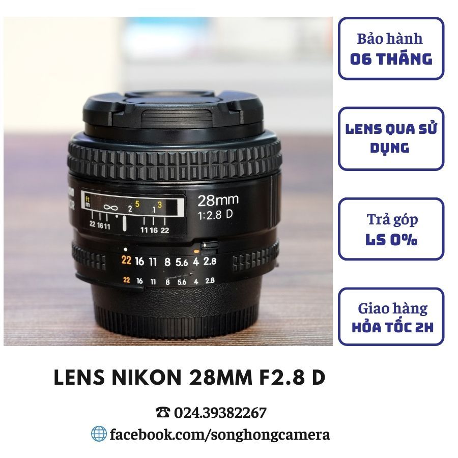 Lens Nikon 28mm F2.8 D  (Mới 98%)