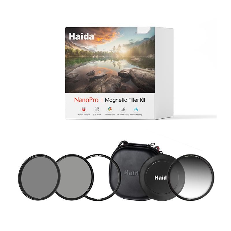 Bộ kính lọc hút từ tính Haida nanopro magnetic kit (CPL, ND1.8, GND0.9) 77mm HD4755