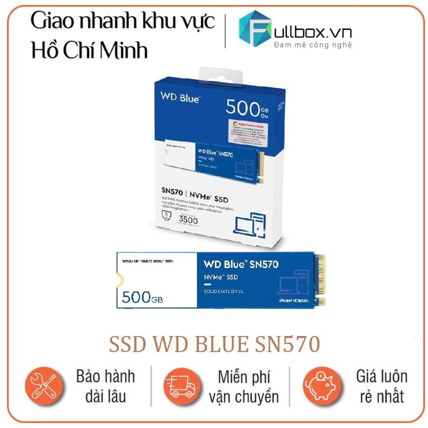  SSD WD Blue SN570 - M.2 2280 PCIe Gen3 x4 - 500GB 1TB 