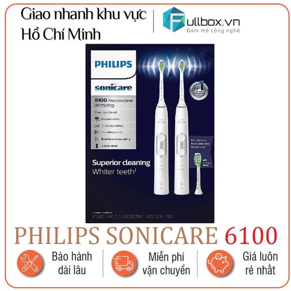  Bàn chải điện philips sonicare 6100 set 2 bộ , tách set chính hãng 