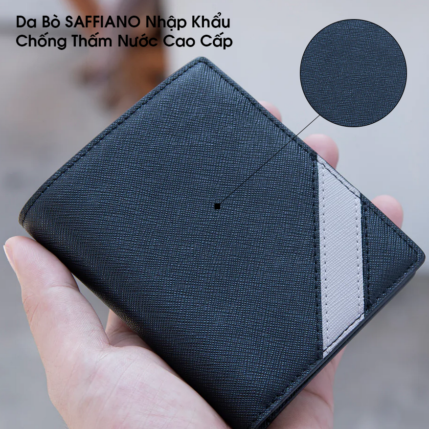 Ví Da Nam CATO Vân Saffiano Nhập Khẩu, Kiểu Dáng Ngang Và Đứng Trượt Nước Cao Cấp GADINO - G02