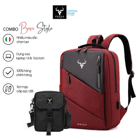 Combo Balo Ulzzang Hàn Quốc Và Túi Đeo Chéo Mini PRAZA - BL190DC127