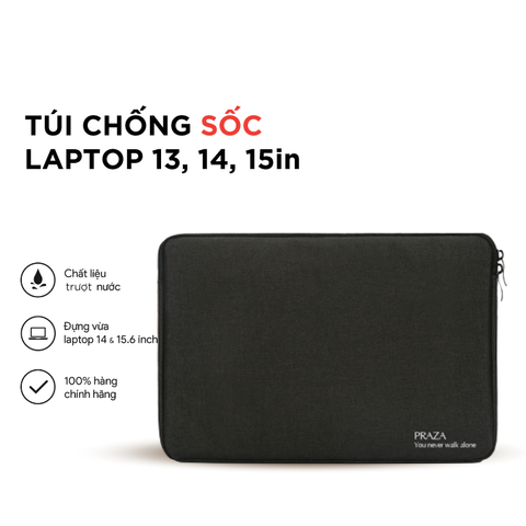 Túi Chống Sốc Macbook 13 inch, 14 inch, 15.6 inch Cao Cấp Praza - TX092