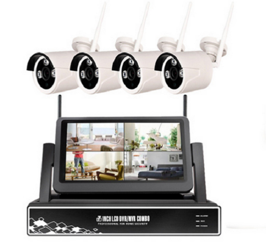 BỘ CAMERA NVR WIFI KIT 4 KÊNH KÈM MÀN HÌNH - chạy 720P  App IP PRO