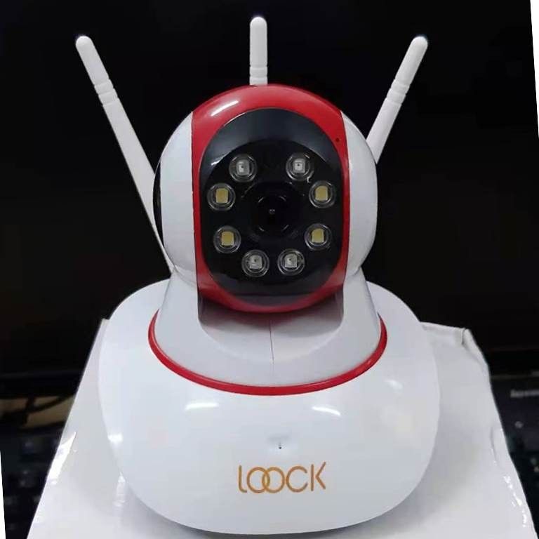 Camera ip LOOK dùng app Yi iot chuyên wifi 3 râu trong nhà 720P có hỗ trợ đèn flash để ban đêm quay có màu không hỗ trợ cổng LAN , khe thẻ nhớ trên đầu camera