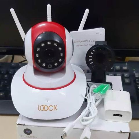  Camera ip LOOK dùng app Yi iot chuyên wifi 3 râu trong nhà 720P không hỗ trợ cổng LAN , khe thẻ nhớ trên đầu camera 