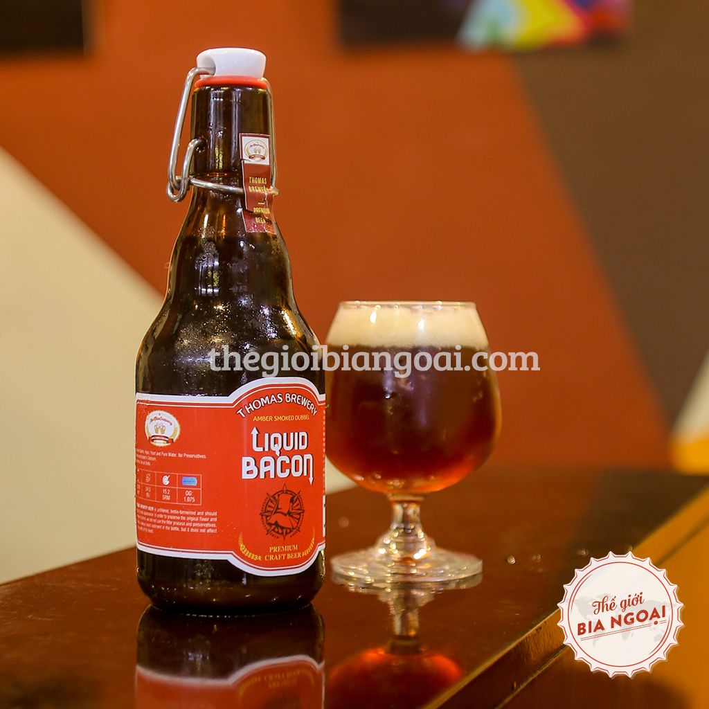 Bia THƠM Liquid Bacon, chai swing top 330ml