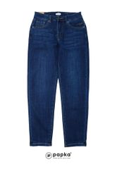 Quần jeans dài nữ Papka 4053 form regular xanh đậm