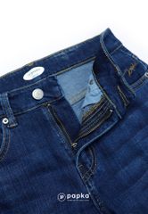 Quần jeans dài nữ Papka 4053 form regular xanh đậm