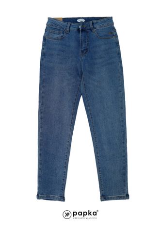 Quần jeans dài nữ Papka 4066 form skinny xanh