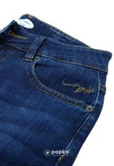 Quần jeans dài nữ Papka 4053 form regular xanh đậm