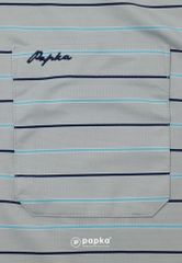 Áo nam Papka 1098 form Regular xám sọc ngang phối túi