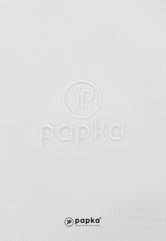 Áo nam Papka 1116 trắng phối viền trụ áo