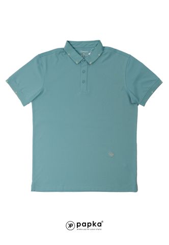 Áo nam Papka 1118 xanh ngọc logo thân áo
