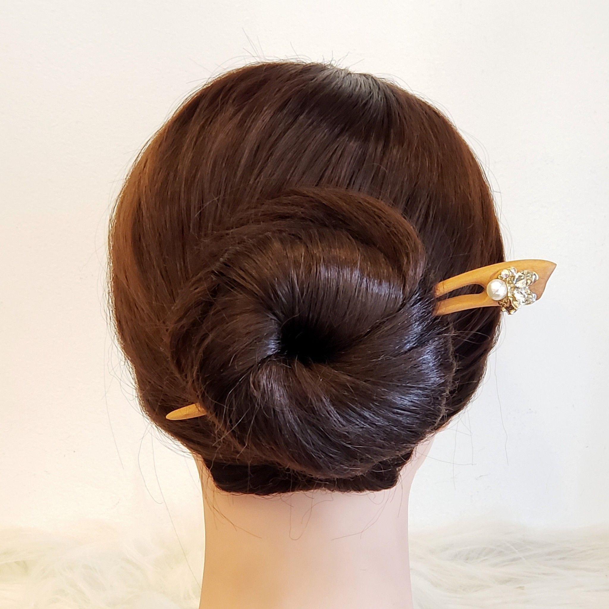 Trâm cài tóc gỗ đính hoa 13