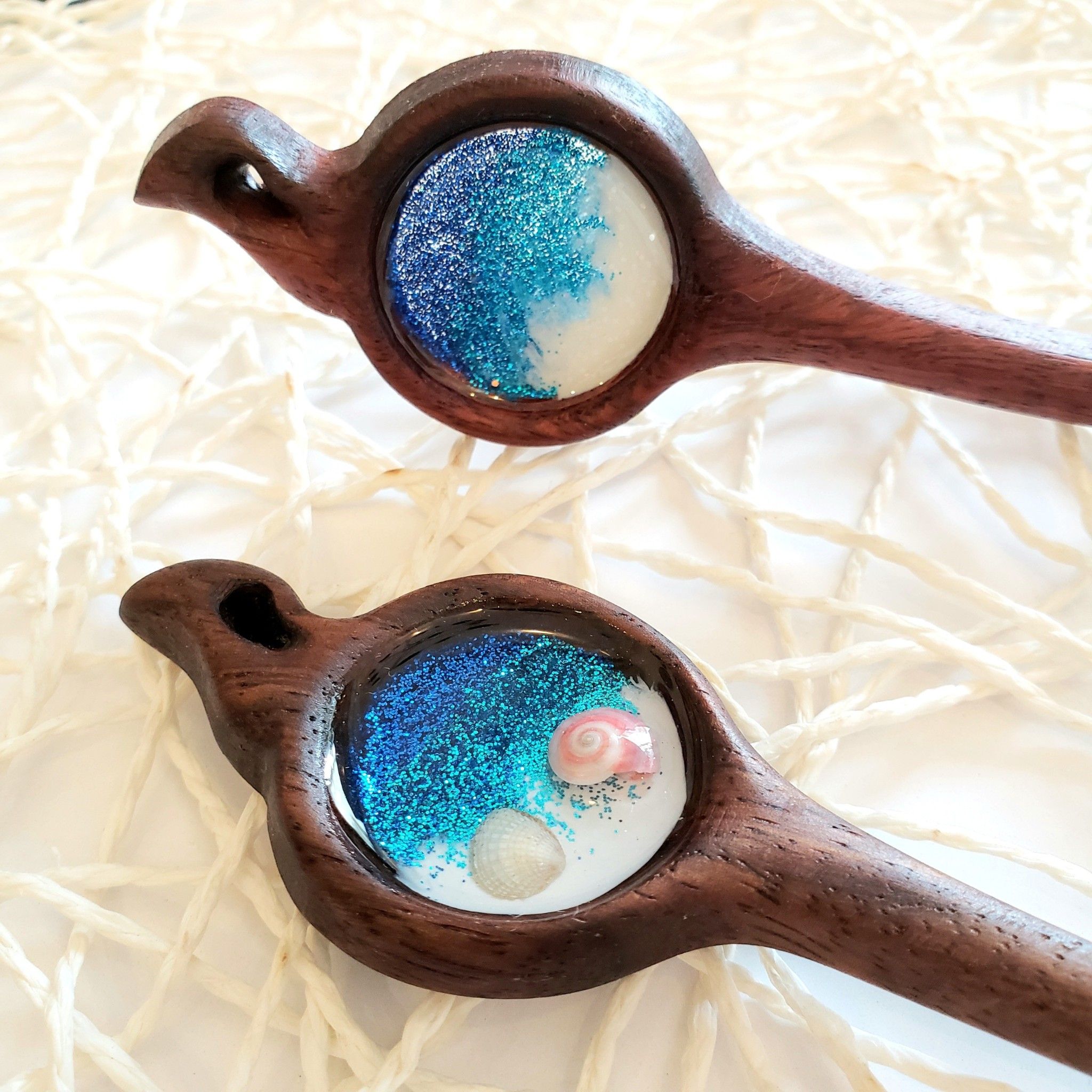 Trâm cài tóc gỗ- resin- hoa khô 24