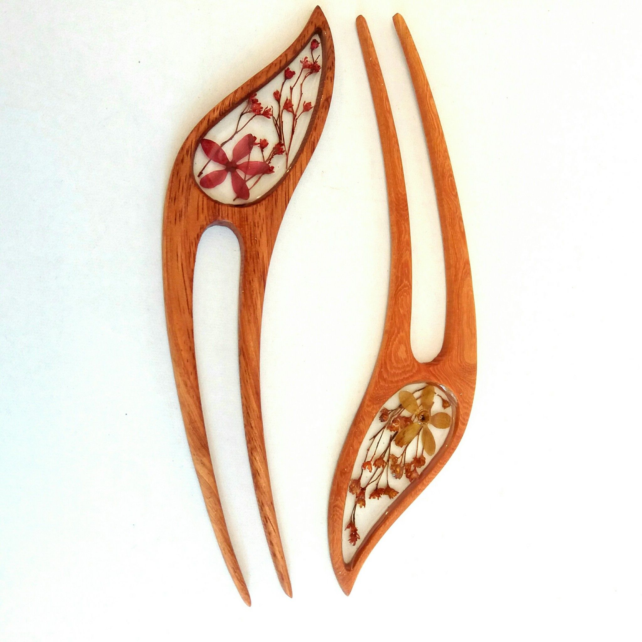 Trâm cài tóc gỗ Heart - resin 11