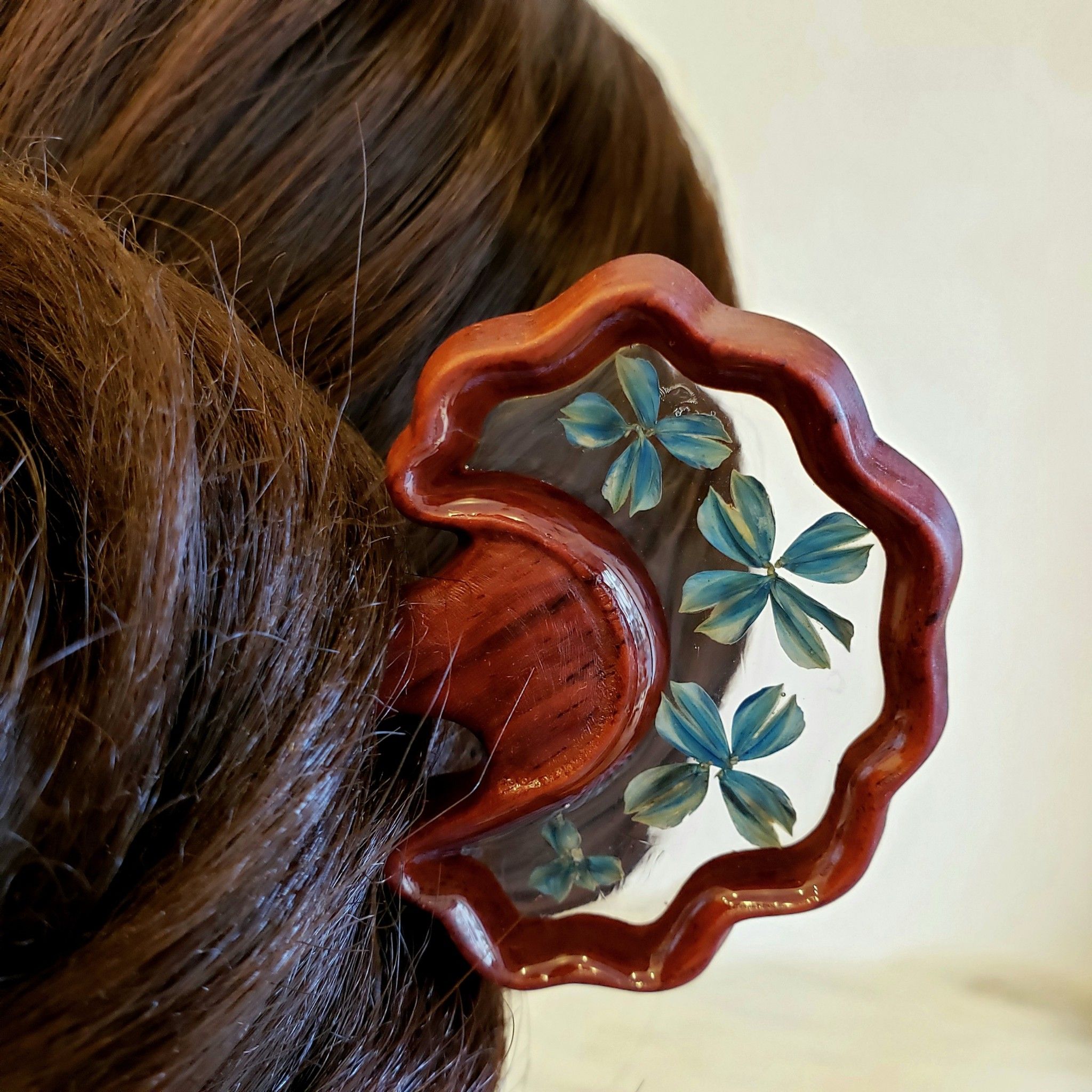 Trâm cài tóc gỗ- resin-canhquat-duoitho