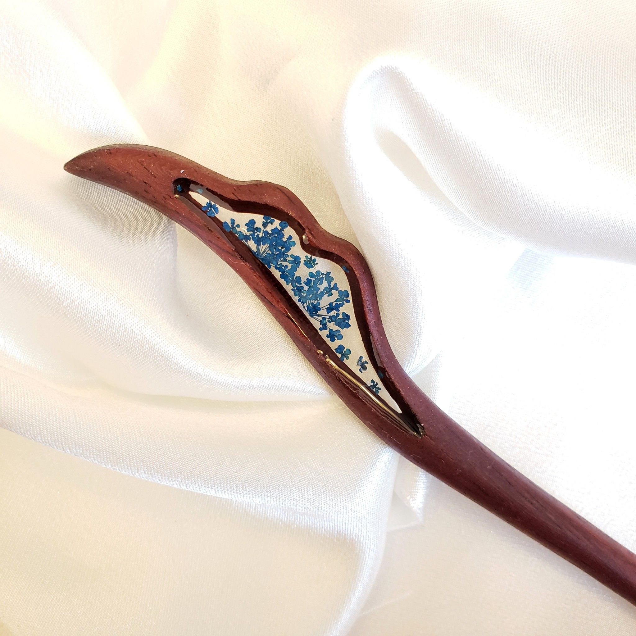 Trâm cài tóc gỗ- resin- cánh tiên-hoatuyết-105